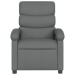 Fauteuil inclinable de massage gris foncé tissu – Image 2