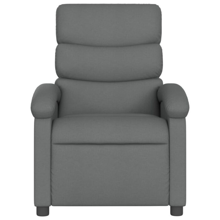 Fauteuil inclinable de massage gris foncé tissu – Image 2