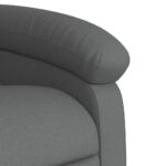 Fauteuil inclinable de massage gris foncé tissu – Image 7