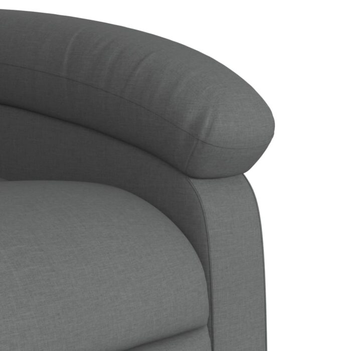 Fauteuil inclinable de massage gris foncé tissu – Image 7