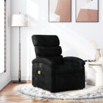 Fauteuil inclinable de massage noir tissu