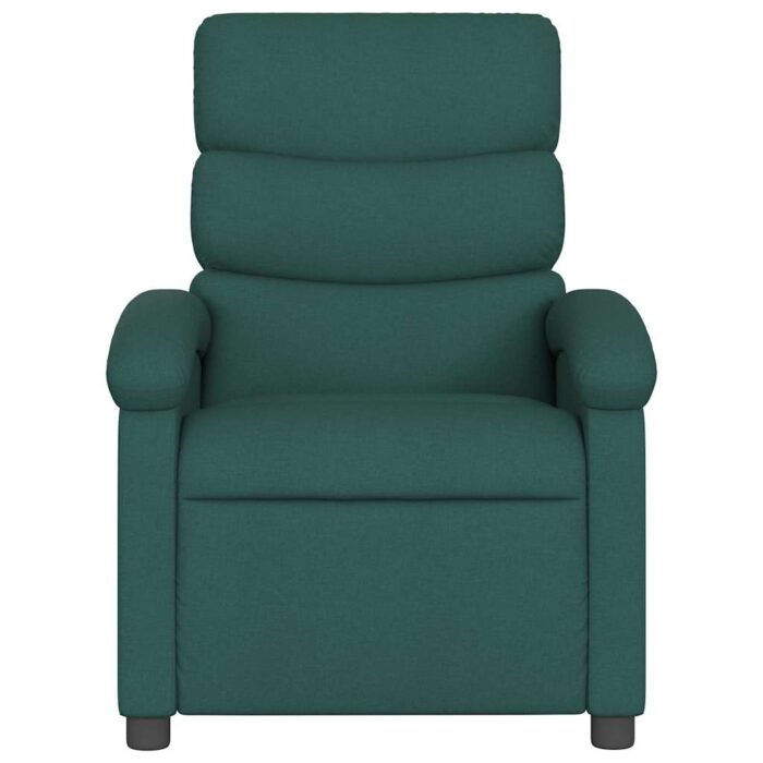 Fauteuil inclinable de massage vert foncé tissu – Image 2