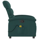 Fauteuil inclinable de massage vert foncé tissu – Image 3