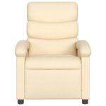 Fauteuil inclinable de massage crème tissu – Image 2