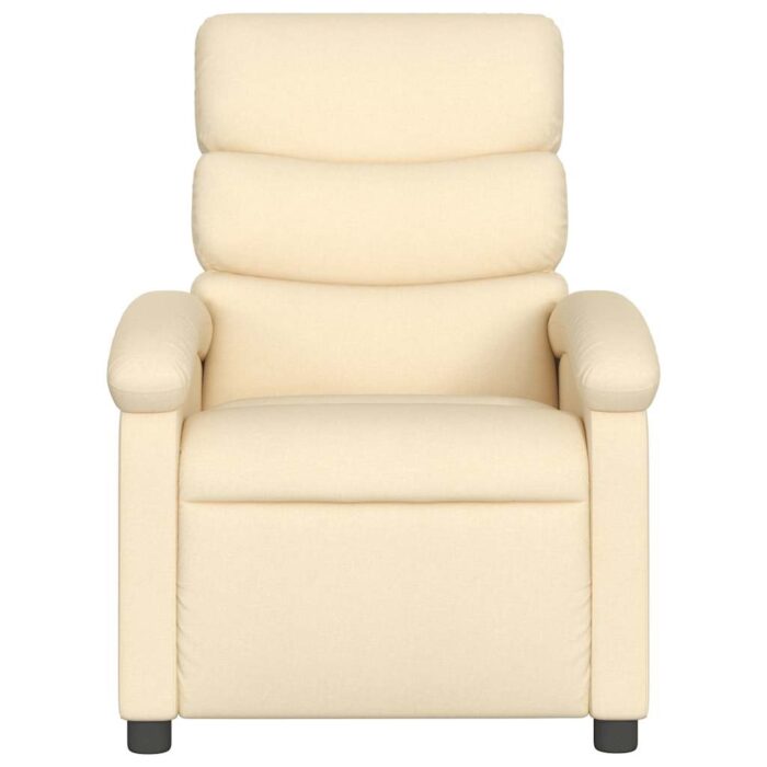 Fauteuil inclinable de massage crème tissu – Image 2