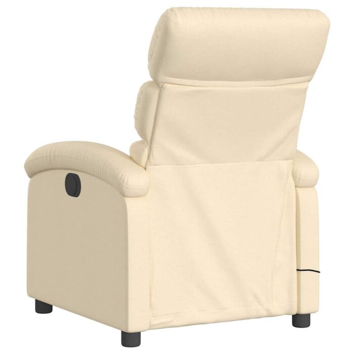 Fauteuil inclinable de massage crème tissu – Image 4