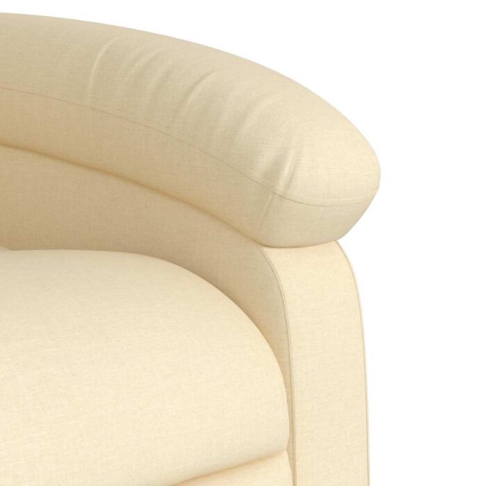 Fauteuil inclinable de massage crème tissu – Image 7