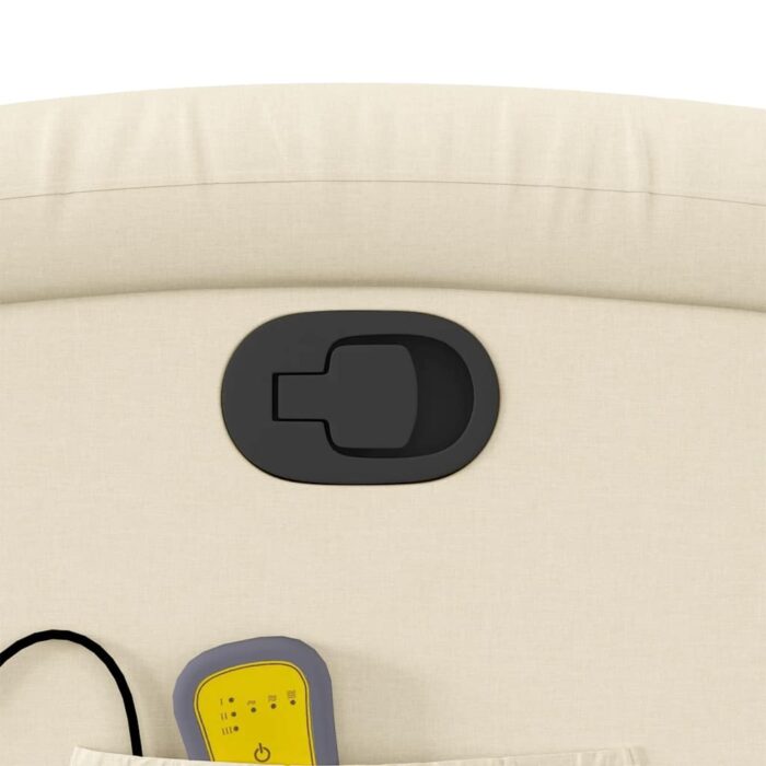 Fauteuil inclinable de massage crème tissu – Image 8