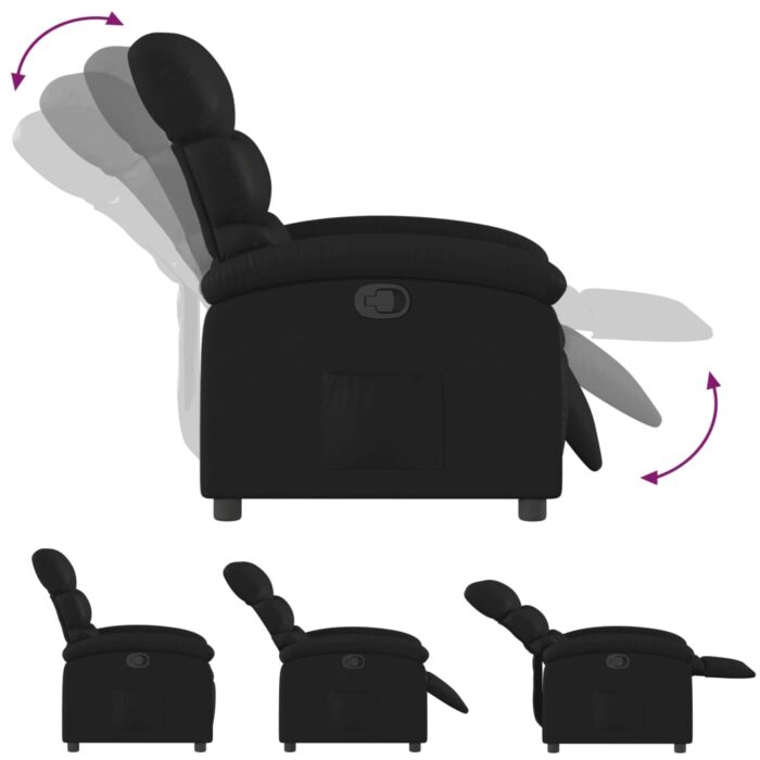 Fauteuil inclinable noir similicuir – Image 4