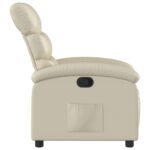 Fauteuil inclinable en similicuir crème – Image 2
