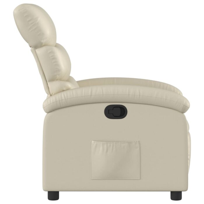 Fauteuil inclinable en similicuir crème – Image 2