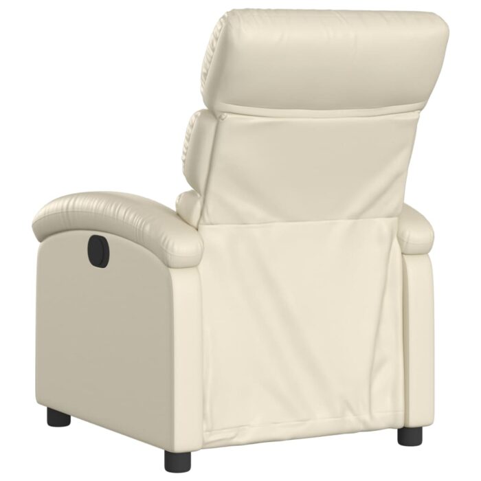 Fauteuil inclinable en similicuir crème – Image 3