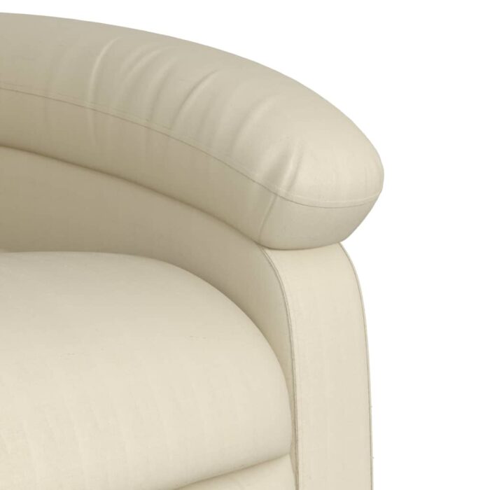 Fauteuil inclinable en similicuir crème – Image 6