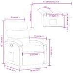 Fauteuil inclinable en similicuir crème – Image 9