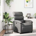 Fauteuil inclinable gris similicuir