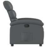 Fauteuil inclinable gris similicuir – Image 2