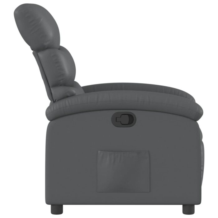 Fauteuil inclinable gris similicuir – Image 2