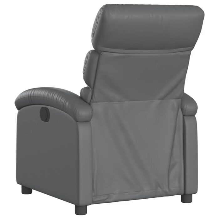 Fauteuil inclinable gris similicuir – Image 3