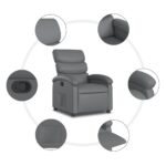 Fauteuil inclinable gris similicuir – Image 5