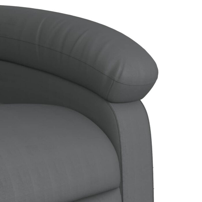 Fauteuil inclinable gris similicuir – Image 6