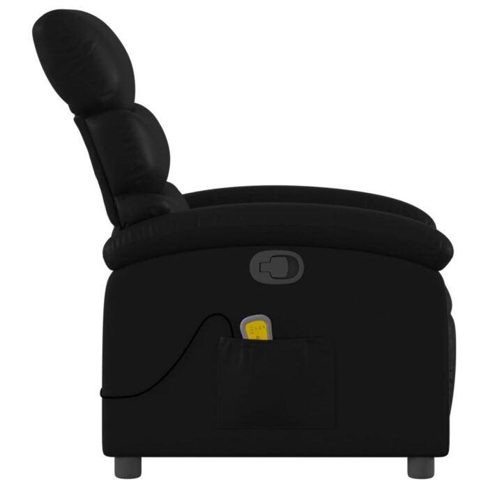 Fauteuil de massage inclinable noir similicuir – Image 3