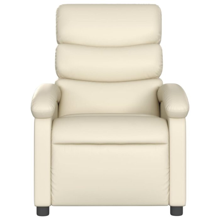 Fauteuil de massage inclinable crème similicuir – Image 2