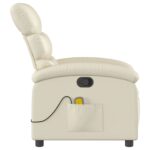 Fauteuil de massage inclinable crème similicuir – Image 3