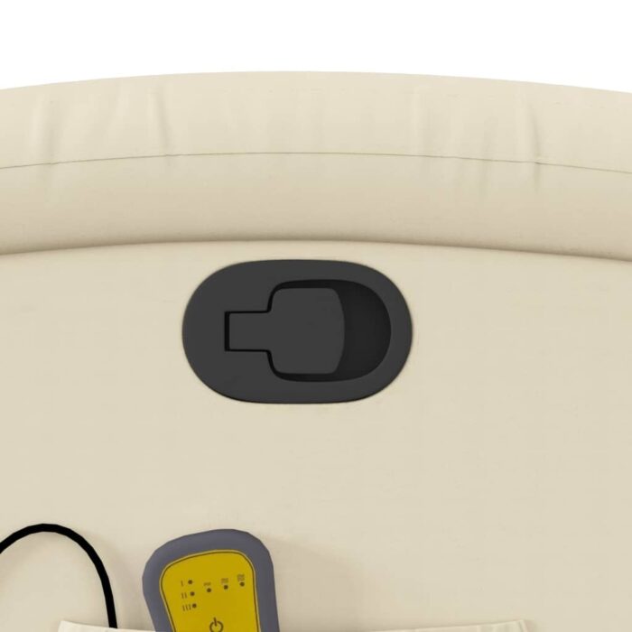 Fauteuil de massage inclinable crème similicuir – Image 8