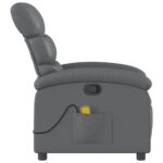 Fauteuil de massage inclinable gris similicuir – Image 3