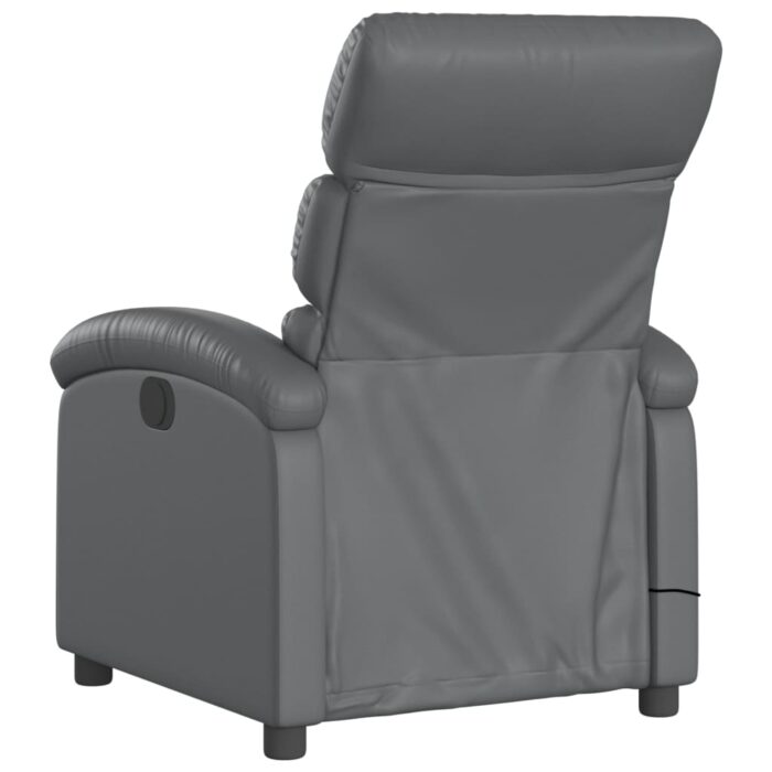 Fauteuil de massage inclinable gris similicuir – Image 4