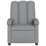 Fauteuil inclinable de massage gris clair tissu – Image 2