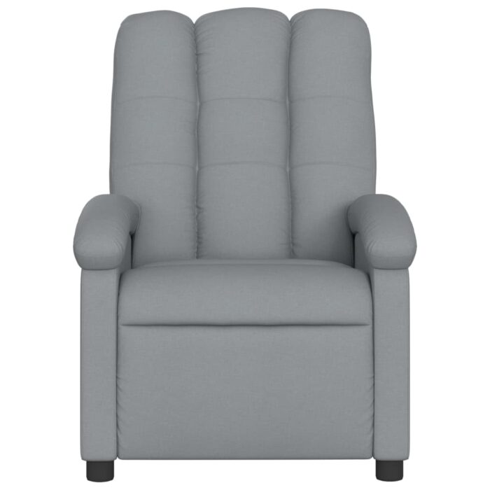 Fauteuil inclinable de massage gris clair tissu – Image 2