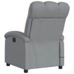 Fauteuil inclinable de massage gris clair tissu – Image 4
