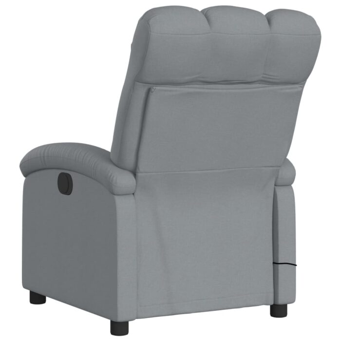 Fauteuil inclinable de massage gris clair tissu – Image 4
