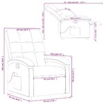 Fauteuil inclinable de massage gris foncé tissu – Image 11