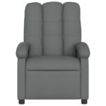 Fauteuil inclinable de massage gris foncé tissu – Image 2