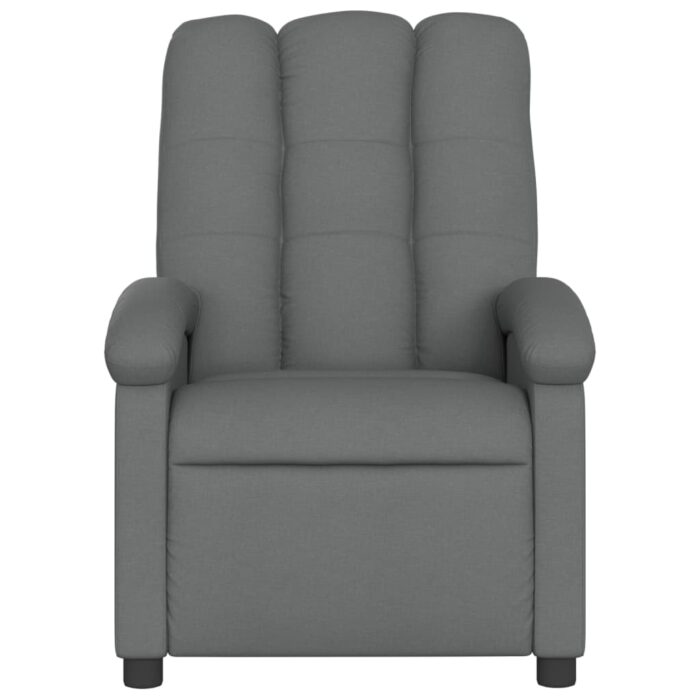 Fauteuil inclinable de massage gris foncé tissu – Image 2