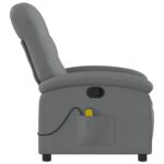 Fauteuil inclinable de massage gris foncé tissu – Image 3