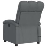 Fauteuil inclinable de massage gris foncé tissu – Image 4