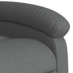 Fauteuil inclinable de massage gris foncé tissu – Image 7