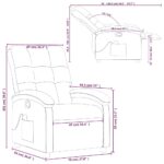 Fauteuil inclinable de massage noir tissu – Image 11