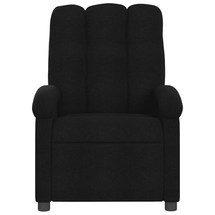 Fauteuil inclinable de massage noir tissu – Image 2