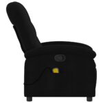 Fauteuil inclinable de massage noir tissu – Image 3