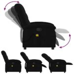Fauteuil inclinable de massage noir tissu – Image 5