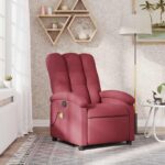 Fauteuil de massage inclinable rouge bordeaux tissu