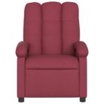 Fauteuil de massage inclinable rouge bordeaux tissu – Image 2