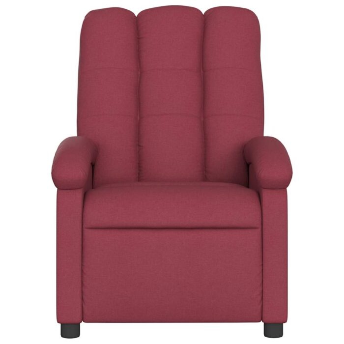 Fauteuil de massage inclinable rouge bordeaux tissu – Image 2
