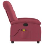 Fauteuil de massage inclinable rouge bordeaux tissu – Image 3