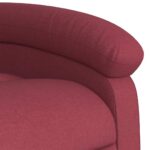 Fauteuil de massage inclinable rouge bordeaux tissu – Image 7