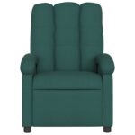Fauteuil inclinable de massage vert foncé tissu – Image 2